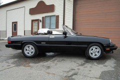 Alfa Romeo Spider Veloce Black 1987 Passenger Side View