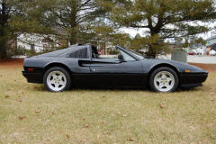 Ferrari 328 GTS Black 1987 Passenger Side View