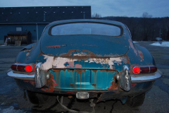 Jaguar XKE Series 1 Coupe Blue 1964 Rear View