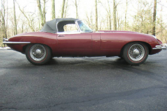 Jaguar Series 1.5 Roadster Burgundy 1968 Passenger Side View