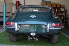 Jaguar XKE Series 1 Coupe Green 1968 Rear View