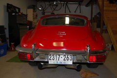 Jaguar XKE Series 2 Coupe Red 1969 Rear View