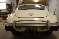 Jaguar XKE E Type Series 2 Coupe White 1970 Rear View