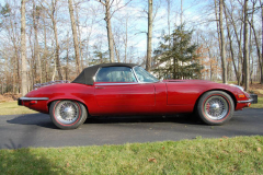 Jaguar XKE Series 3 Roadster Burgundy 1974 Passenger Side View