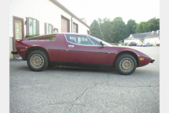 Maserati Merak Burgundy 1980 Passenger Side View