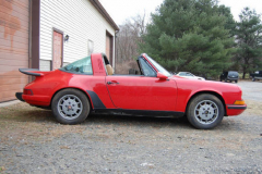 Porsche 911 T Targa Red 1971 Passenger Side View