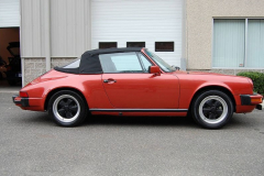 Porsche 911 SC Cab Convertible Kiln Red 1983 Passenger Side View