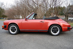 Porsche 911 SC Cab Convertible Kiln Red 1983 Driver Side View