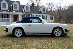 Porsche 911 Cab White 1988 Passenger Side View