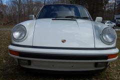 Porsche 911 Cab White 1988 Front View