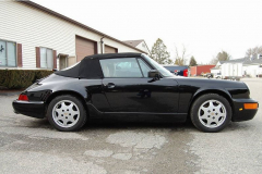 Porsche 911 Convertible Black 1991 Passenger Side View